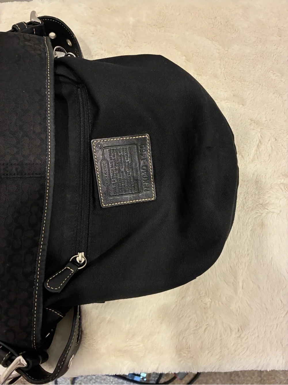 Coach Y2K Soho Black Signature Jacquard Hobo Shoulder Bag 1460